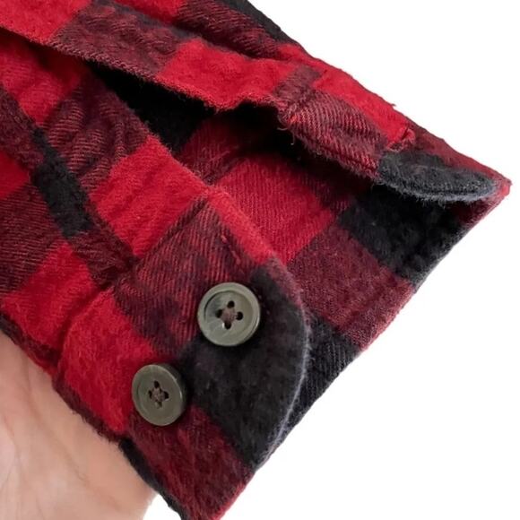 L.L. Bean Relaxed Fit Scotch Plaid Checkered Thick Flannel Shirt Size Small - Picture 9 of 11